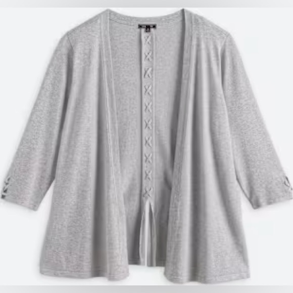 Lety & Me Sweaters - Gray Open-Front Women's Cardigan